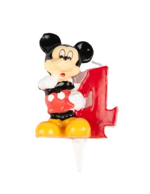 Bougie chiffre 4 Mickey 6.5 cm