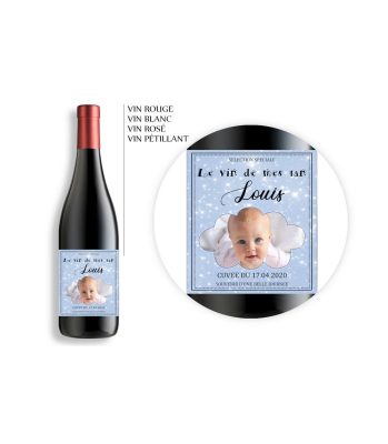 Bouteille de vin personnalisable avec photo anniversaire enfant