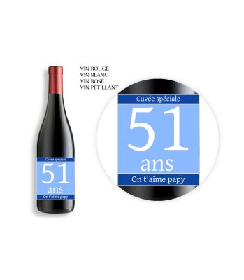 Bouteille de vin personnalisable spéciale anniversaire