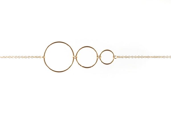 Bracelet chaîne anneaux entrelacés plaqué or - Pour Femme - Bijoux Elise et moi