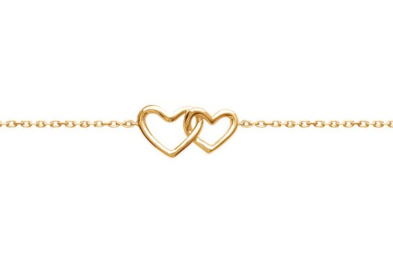 Bracelet coeurs entrelacés plaqué or - Pour Femme - Bijoux Elise et moi