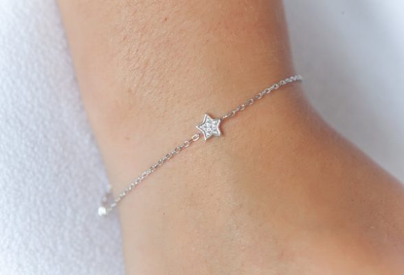 Bracelet étoile avec strass en argent - Pour Femme - Bijoux Elise et moi