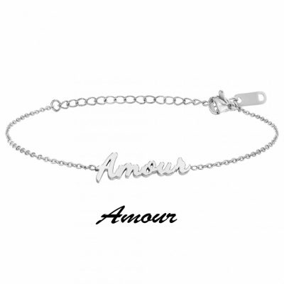 Bracelet Femme Athème - B2694-ARGENT-AMOUR Acier Argent