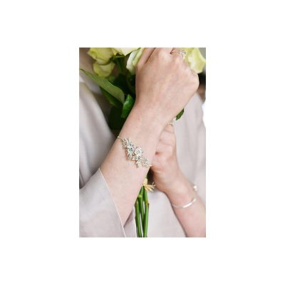 Bracelet fin mariage bouquet étincelant et cristaux transparent
