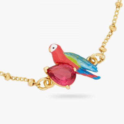 Bracelet fin perroquet et verre facetté
