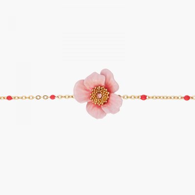 Bracelet fin rose en fleur