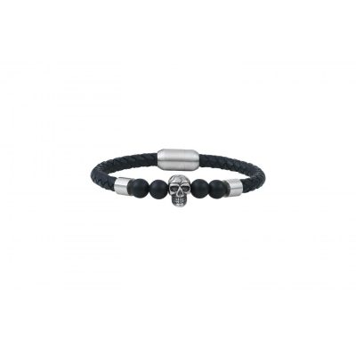 Bracelet Homme G-Force Bijoux BGFBR0008S-20 - Cuir Noir
