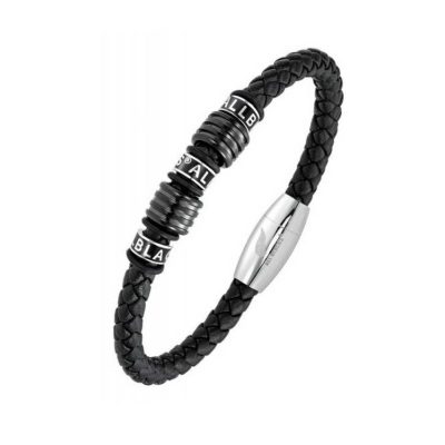 Bracelet Homme All Blacks Bijoux - 682208 Acier Cuir
