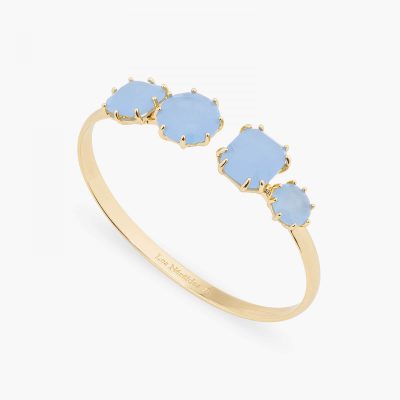 Bracelet jonc 4 pierres La Diamantine bleu ciel