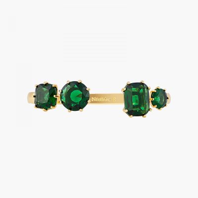 Bracelet jonc 4 pierres la diamantine vert émeraude
