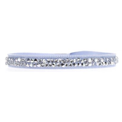 Bracelet Les Interchangeables A24963 - Bracelet Tissu Bleu Cristaux de haute qualité Femme