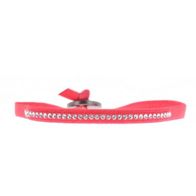 Bracelet Les Interchangeables A35355 - Bracelet Tissu Rouge Cristaux de haute qualité Femme