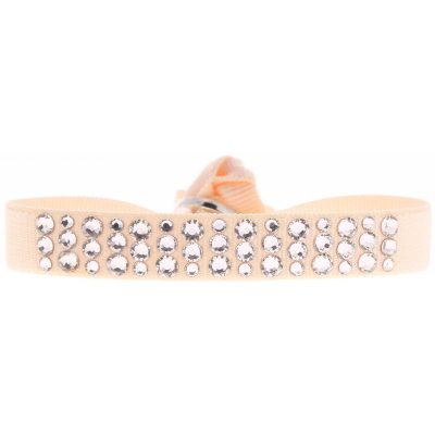 Bracelet Les Interchangeables A36902 - Bracelet Tissu Rose Cristaux de haute qualité Femme