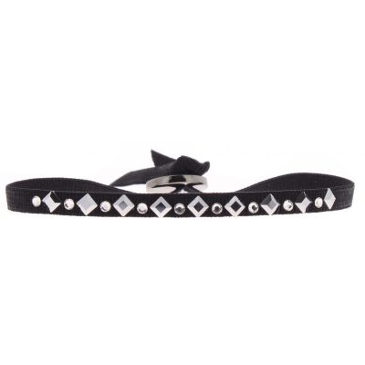 Bracelet Les Interchangeables A38175 - Bracelet Tissu Acier Noir Femme