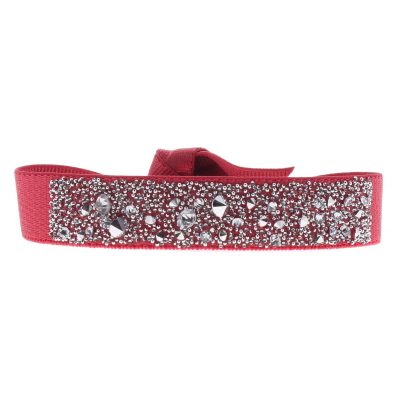 Bracelet Les Interchangeables A38333 - Bracelet Tissu Rouge Cristaux de haute qualité Femme