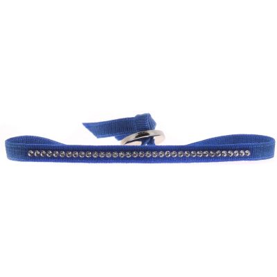 Bracelet Les Interchangeables A41168 - Bracelet Tissu Bleu Cristaux de haute qualité Femme