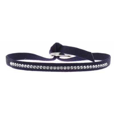 Bracelet Les Interchangeables A41169 - Bracelet Tissu Bleu Cristaux de haute qualité Femme