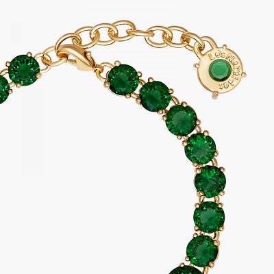 Bracelet luxe un rang la diamantine vert émeraude