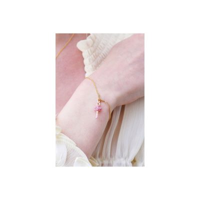Bracelet mini ballerine en tutu cristaux roses