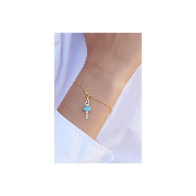 Bracelet mini ballerine tutu cristaux aquamarine