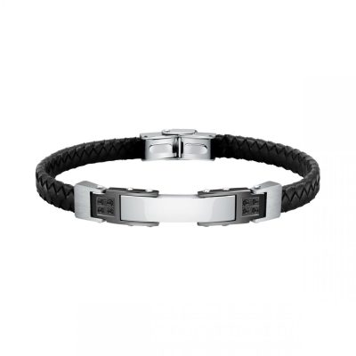 Bracelet Homme Morellato Bijoux SQH31 - Cuir Noir