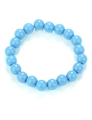 Bracelet perles bleues adulte
