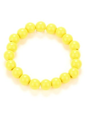 Bracelet perles jaune adulte