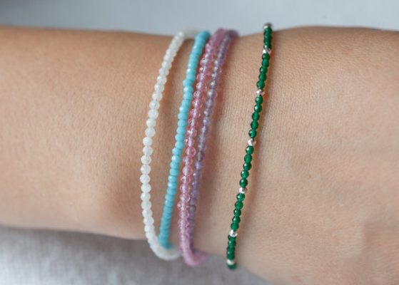 Bracelet avec perles en pierres naturelles - Pour Femme - Bijoux Elise et moi