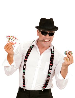 Bretelles joueur de poker adulte