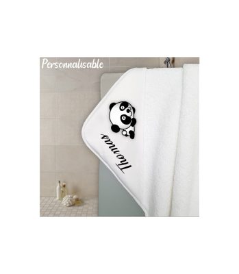Cape de bain en éponge personnalisable modèle panda