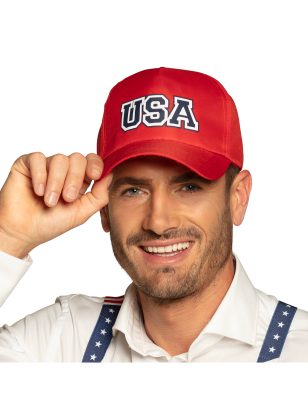 Casquette USA rouge adulte
