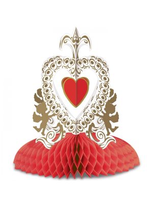 Centre de table vintage saint valentin rouge 30 cm