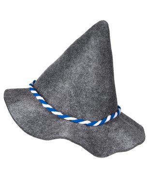 Chapeau bavarois adulte avec cordelette bleue et blanche