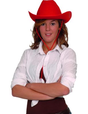 Chapeau cowboy rouge adulte