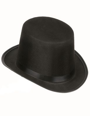 Chapeau haut de forme noir rétro adulte