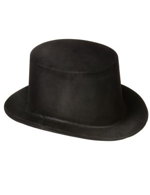 Chapeau haut de forme noir en plastique Adulte