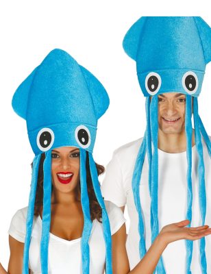 Chapeau calamar bleu adulte