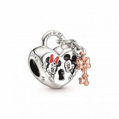 Charm Disney x Pandora Cadenas c?ur Mickey & Minnie