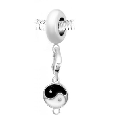 Charm perle Ying et Yang par SC Crystal Paris® BEA0044+CH0119-argent