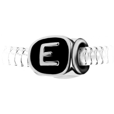 Charm perle lettre E en acier par SC Crystal BEA0269-E