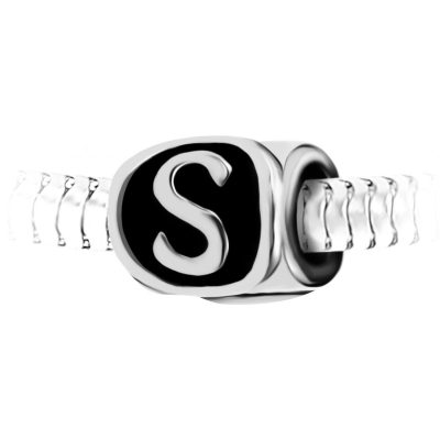 Charm perle lettre S en acier par SC Crystal BEA0269-S
