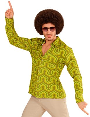 Chemise groovy vert années 70 homme