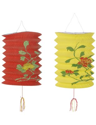 2 Lanternes chinoises rouge et jaune 15