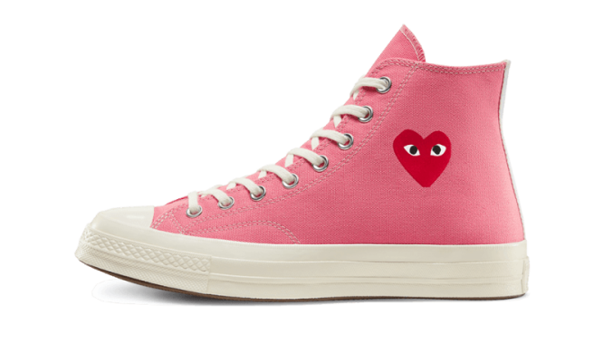 Converse Chuck Taylor All Star 70S Hi Comme Des Garcons Play Bright Pink