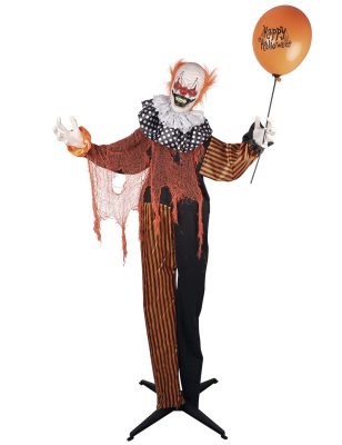 Clown maléfique animé sur pied - 166 cm