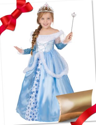 Coffret cadeau déguisement princesse bleu avec accessoires fille