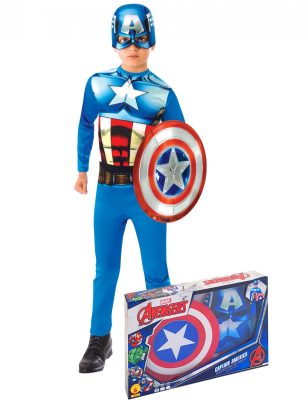 Coffret classique Captain America avec bouclier garçon