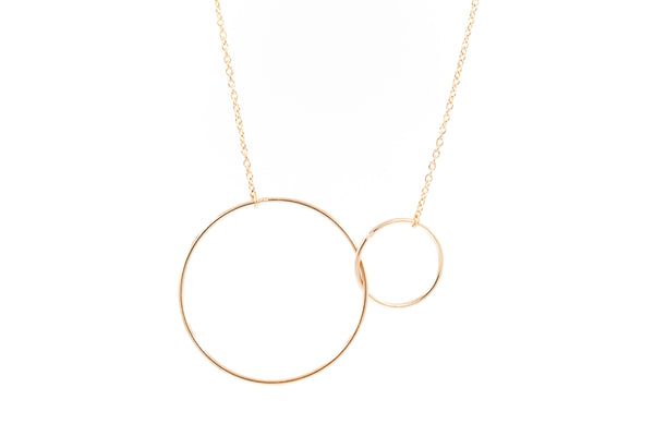 Collier 2 anneaux entrelacés plaqué or - Pour Femme - Bijoux Elise et moi