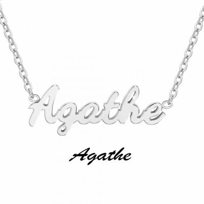 Collier Femme Athème - B2689-ARGENT-AGATHE Acier Argent