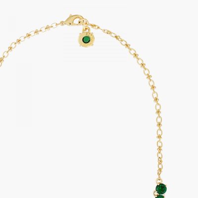 Collier sautoir luxe pierres rondes la diamantine vert émeraude